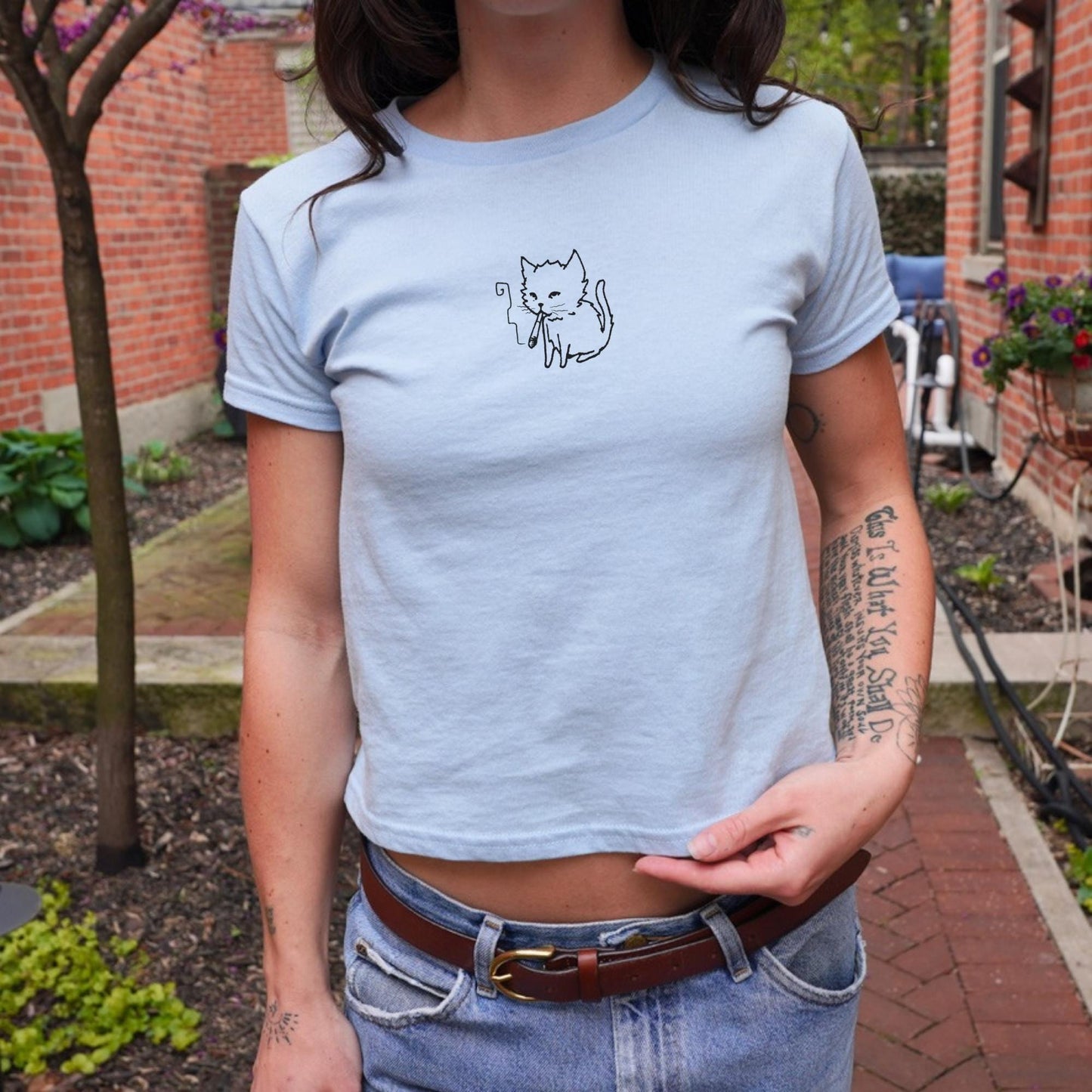 Smoking Cat Meme Baby Tee