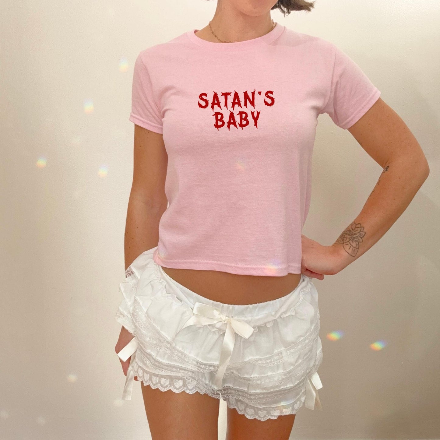 Satan's Baby Tee: Retro Adult Humor Graphic Top