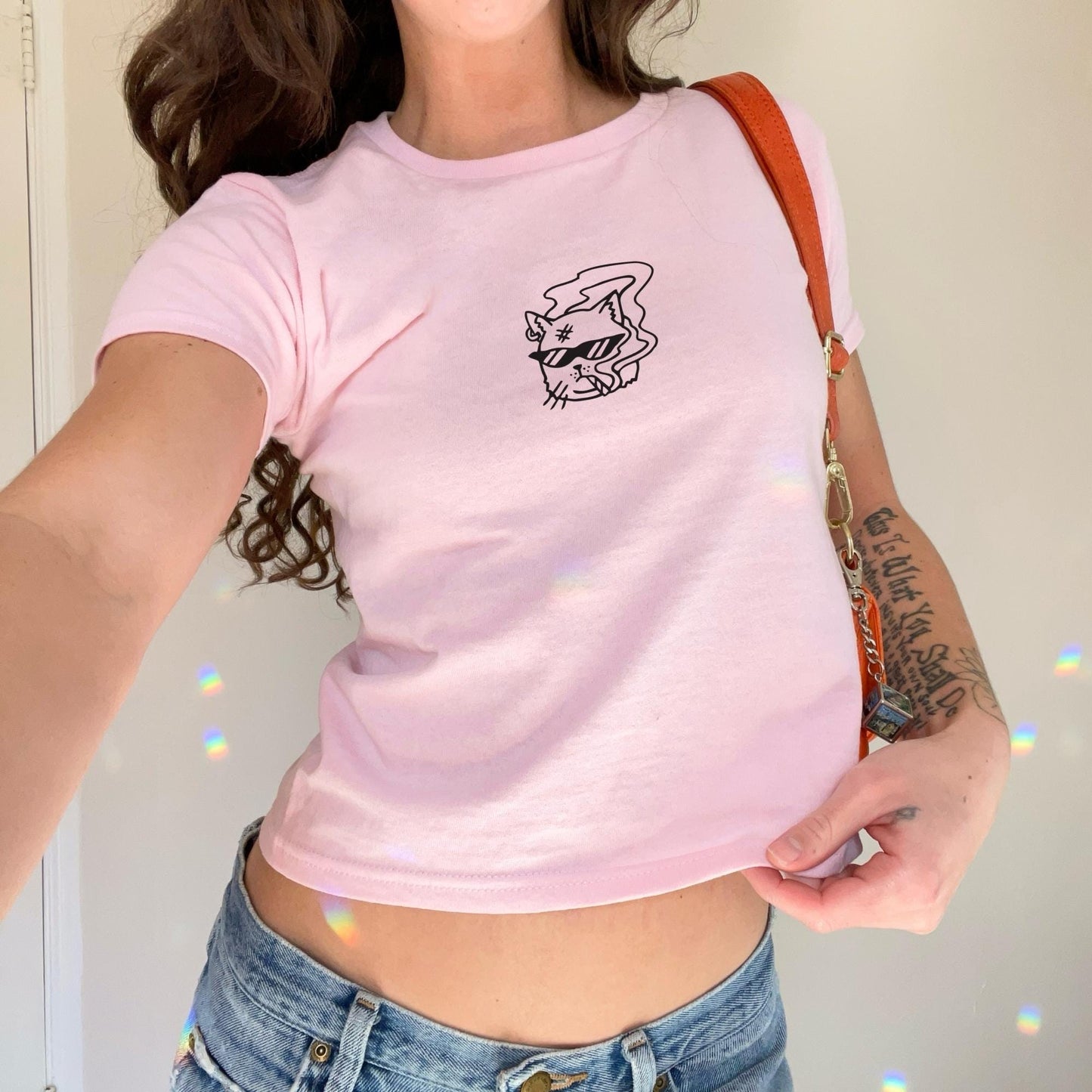 Smoking Cat Meme Baby Tee