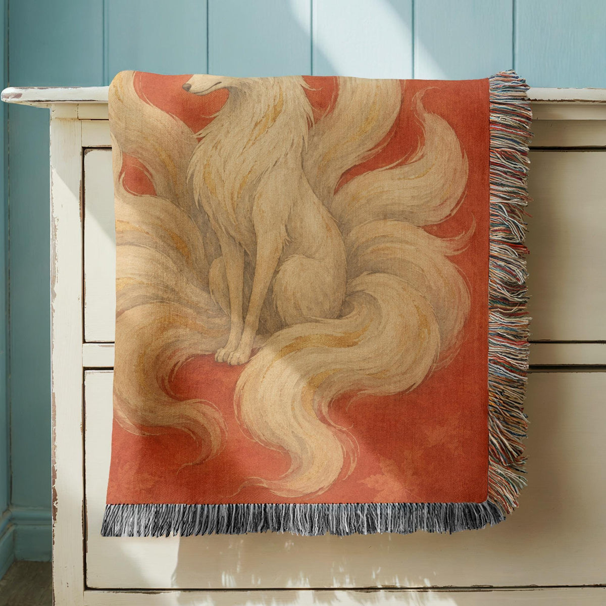 Nine Tailed Fox Woven Blanket