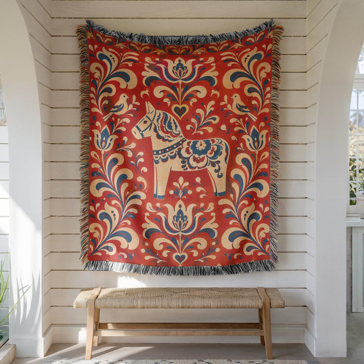 Dala Horse Woven Blanket