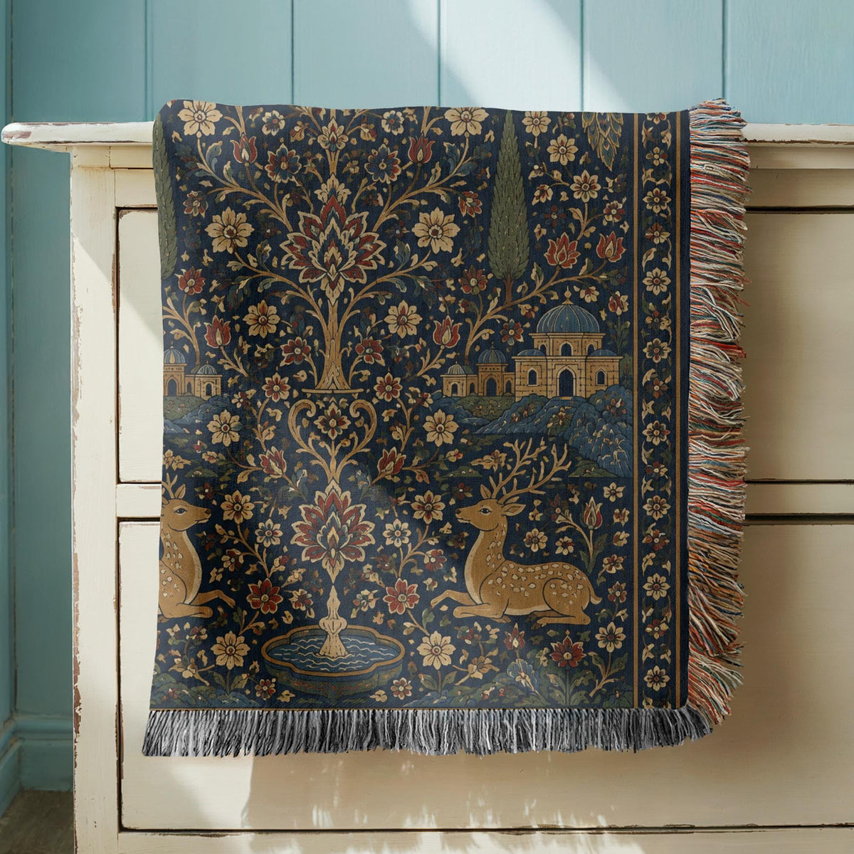 Persian Tree of Life Woven Blanket