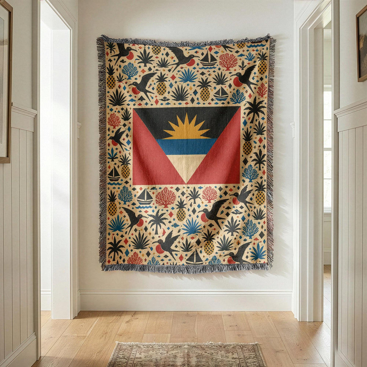 Antigua Barbuda Flag Woven Blanket