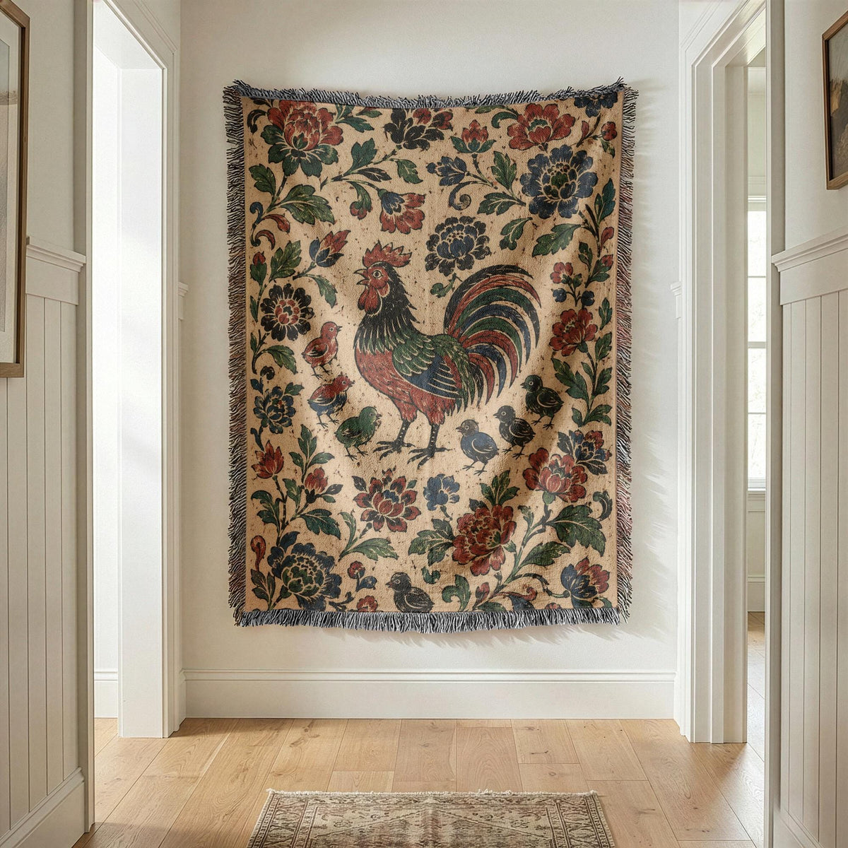 Rooster Woven Blanket