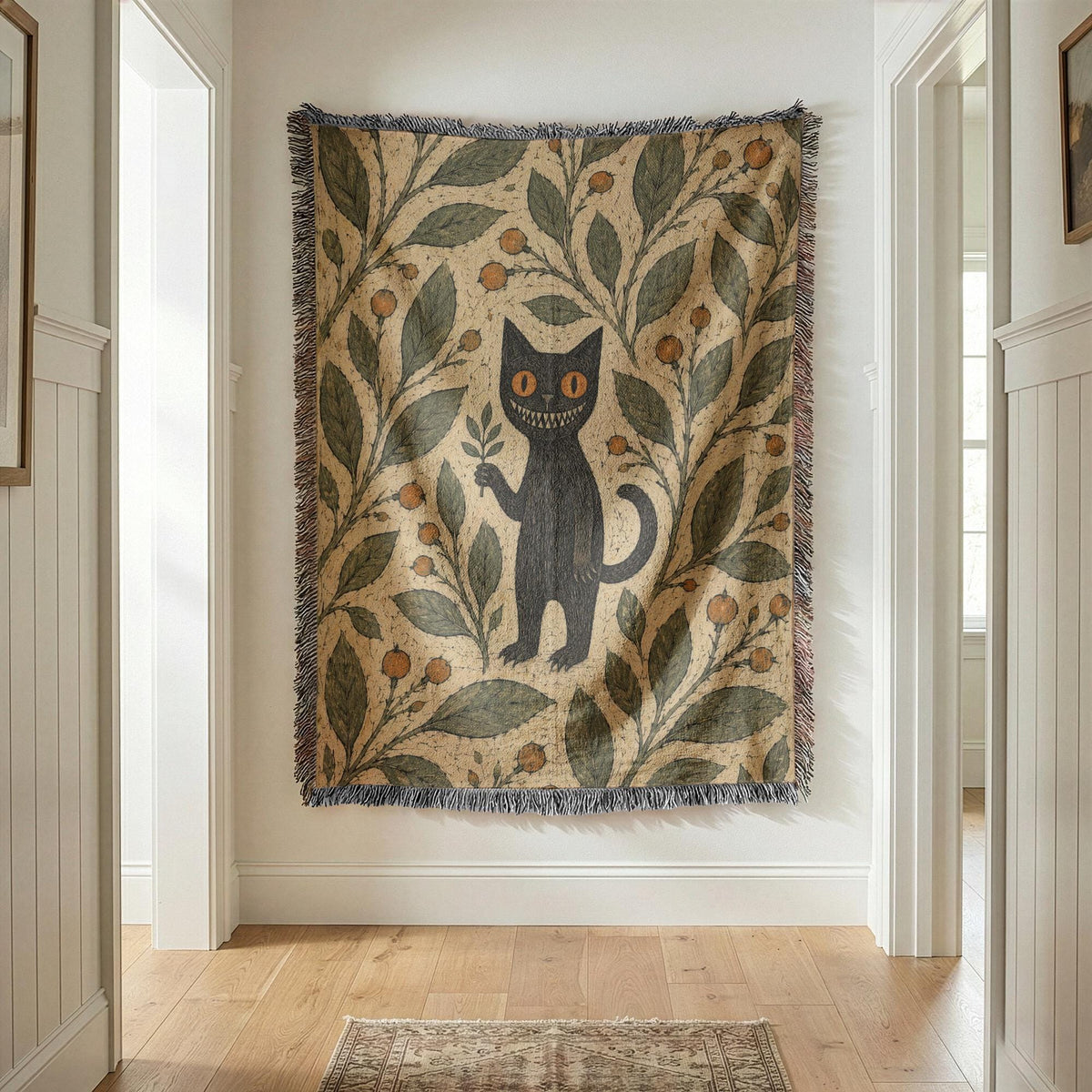 Black Cat Woven Blanket