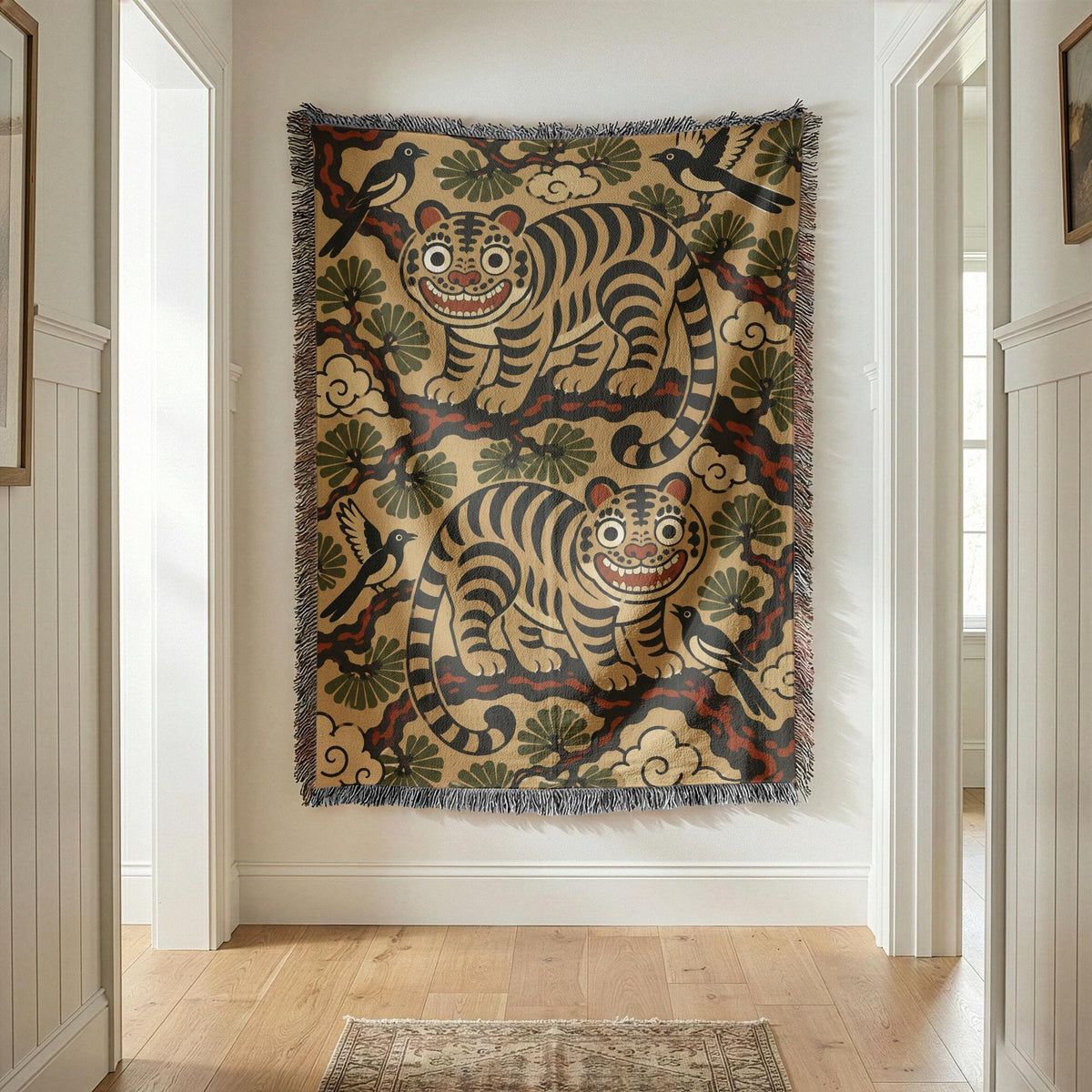 Korean Tiger Woven Blanket