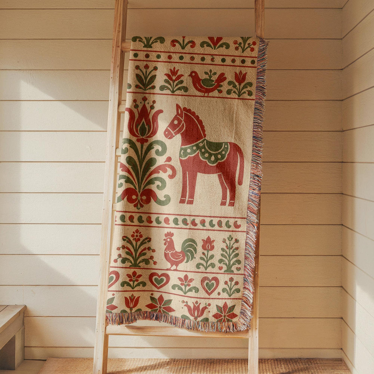 Folk Art Woven Blanket
