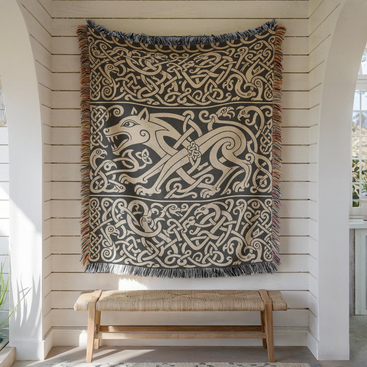 Fenrir Wolf Woven Blanket