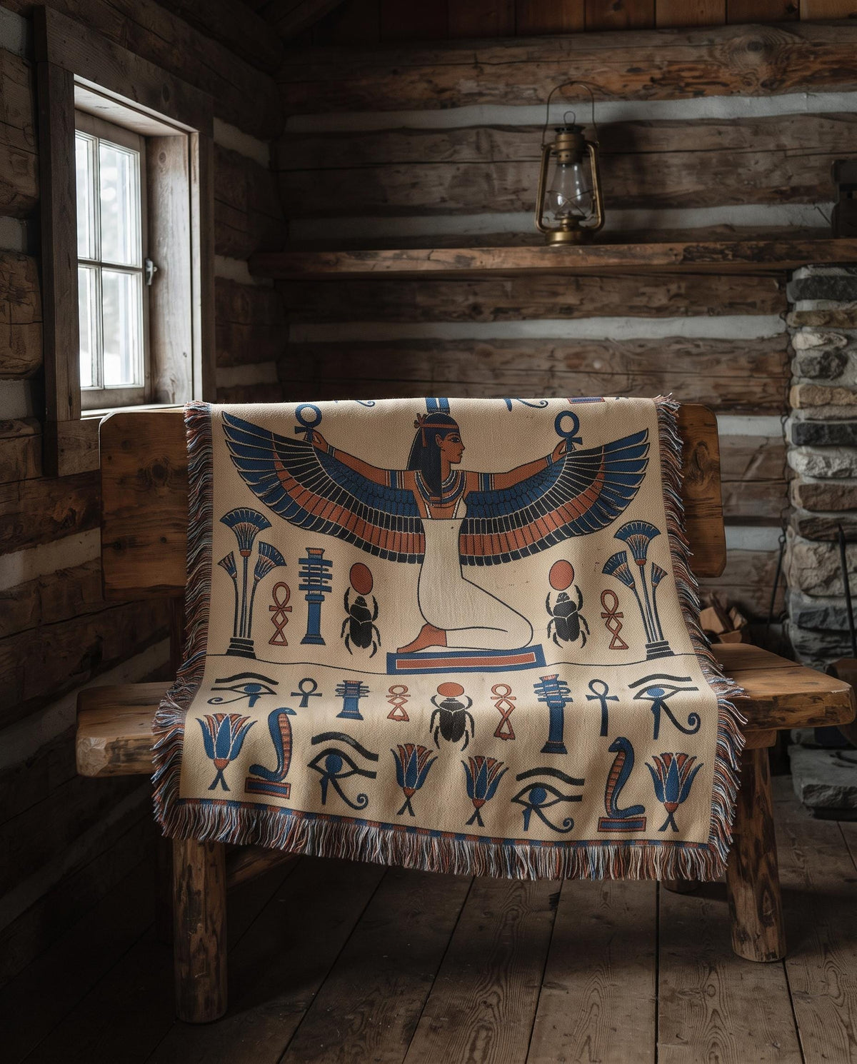 Winged Isis Woven Blanket