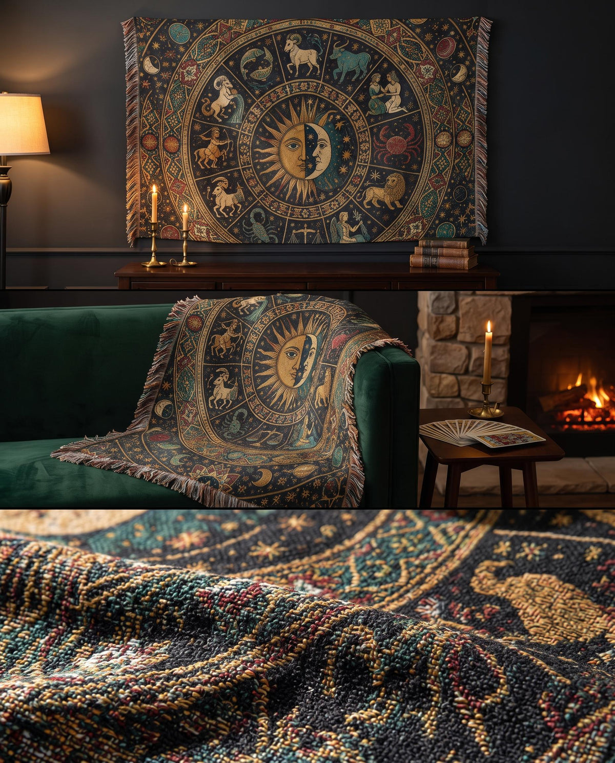 Zodiac Wheel Woven Blanket