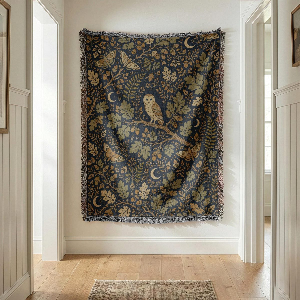 Barn Owl Woven Blanket