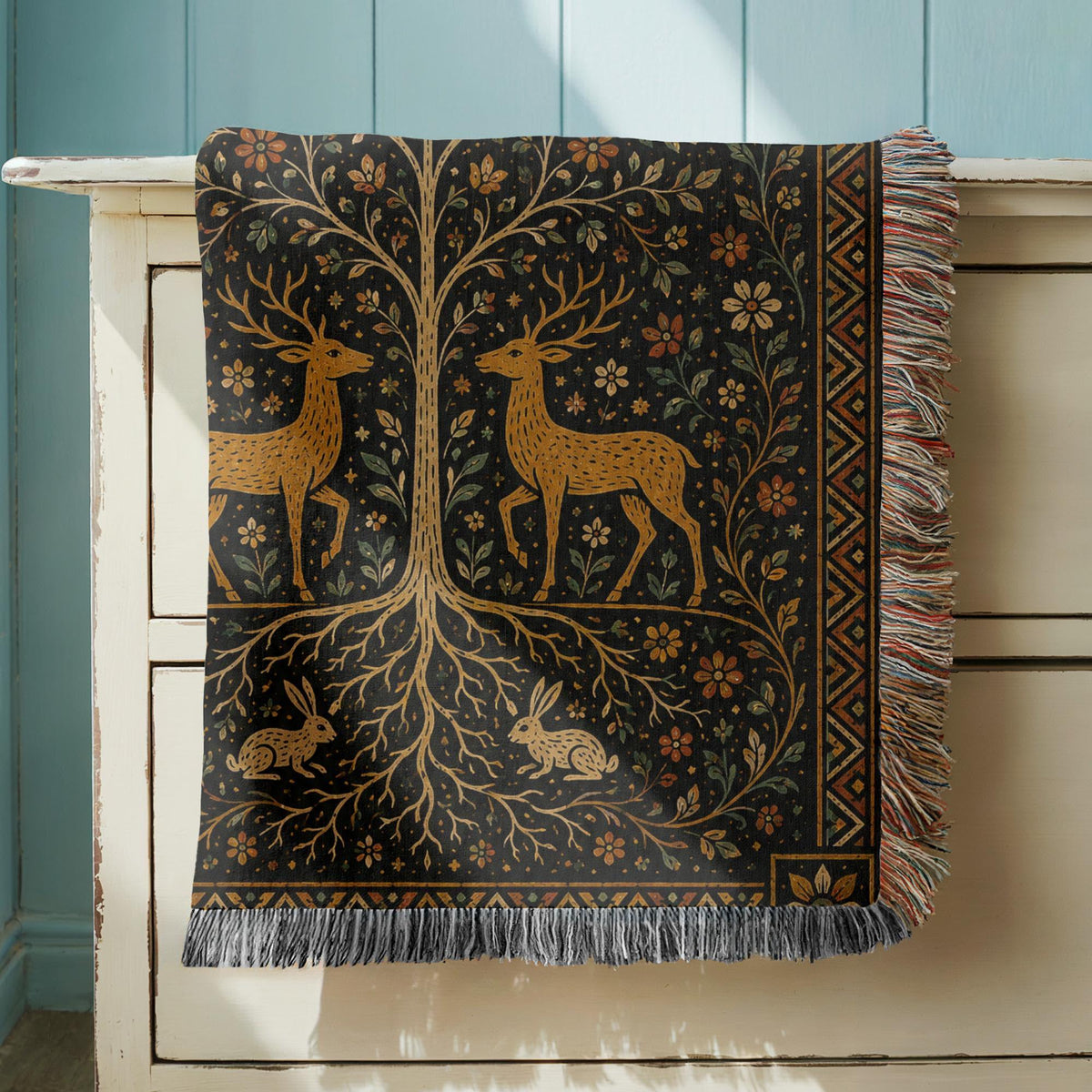 Tree of Life Woven Blanket