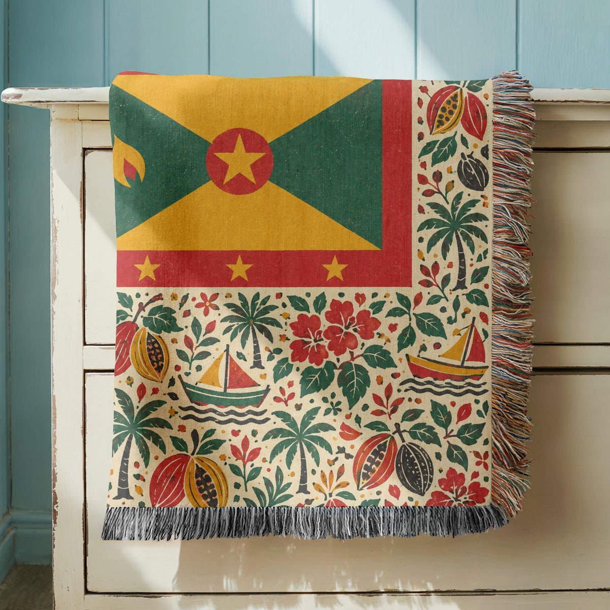 Grenada Flag Woven Blanket