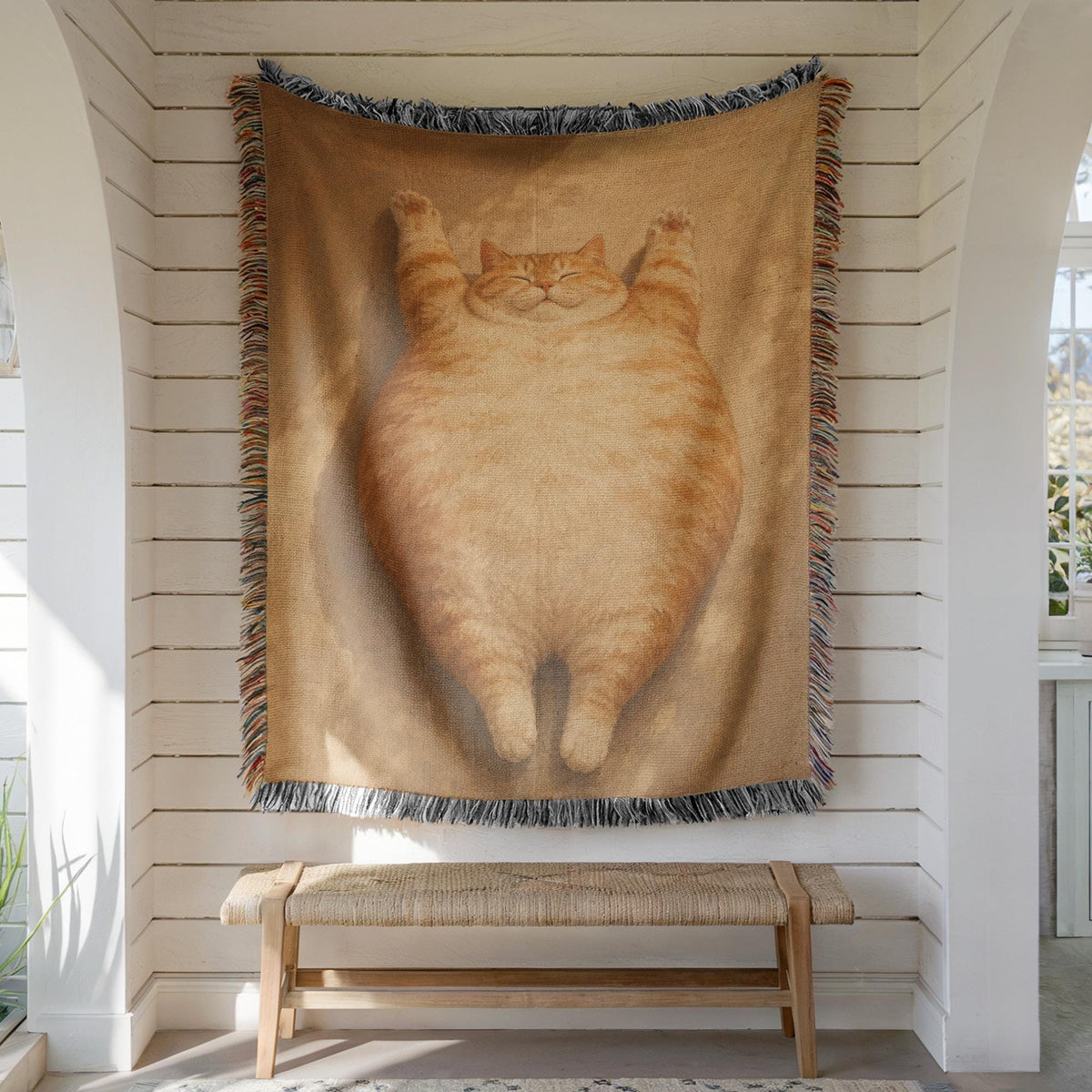 Fat Orange Cat Tapestry