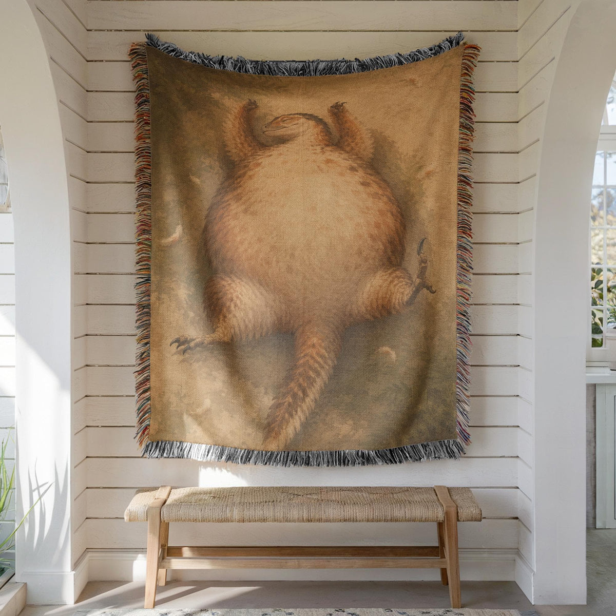 Funny Fat Dinosaur Tapestry