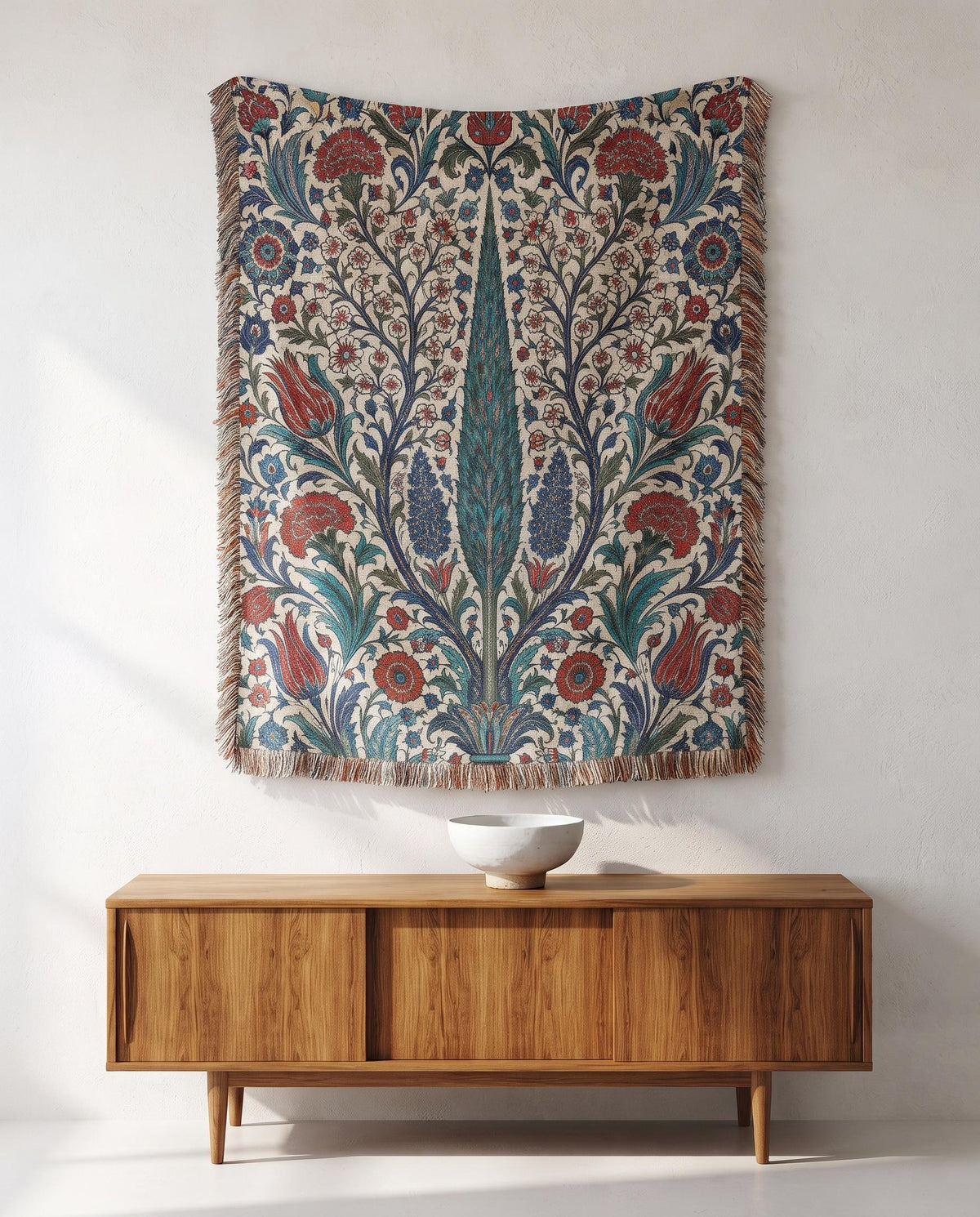 Iznik Floral Woven Blanket