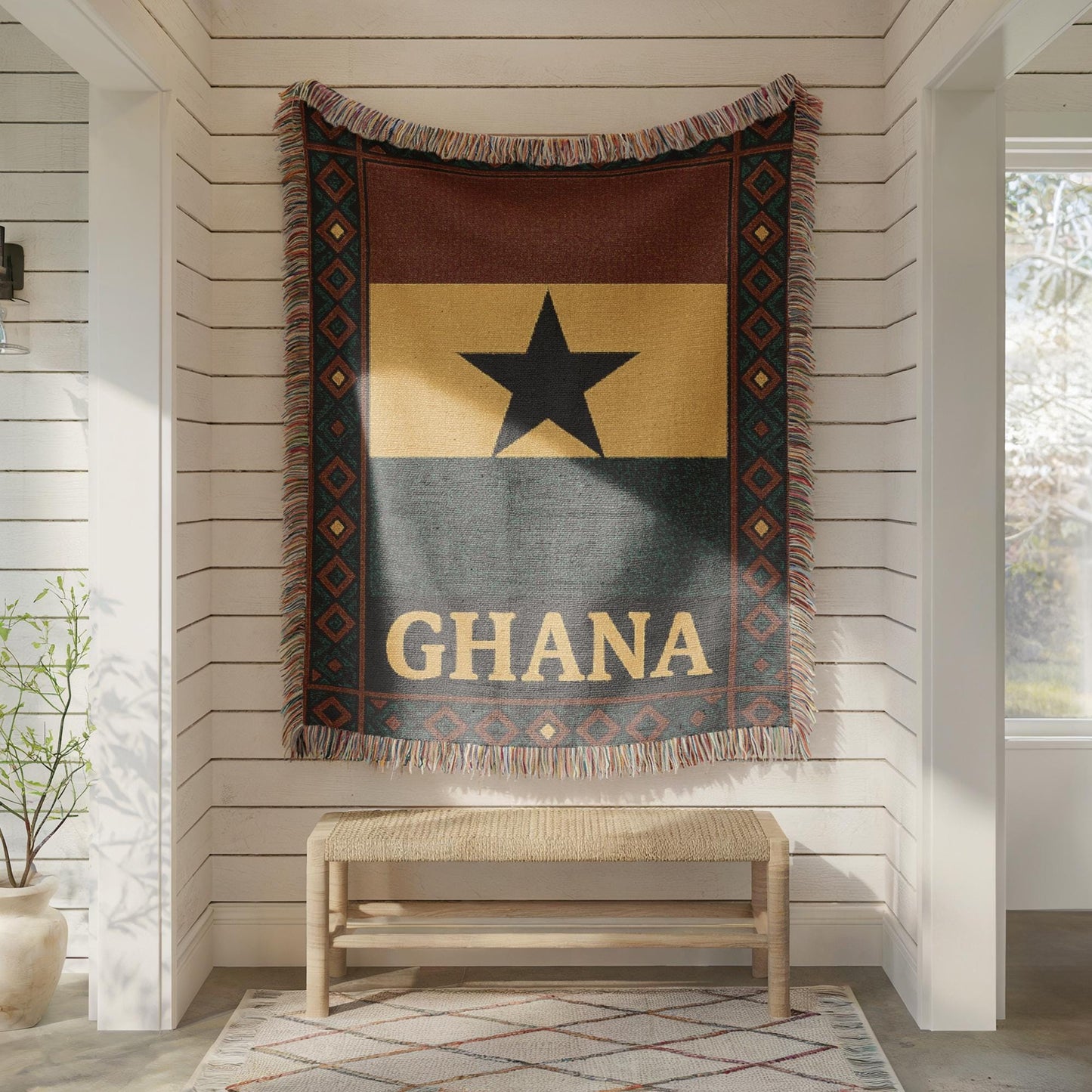 Ghana Woven Blanket, Throw Blanket Couch, Bed Blanket, Sofa Cover, Wall Tapestry, Ghana