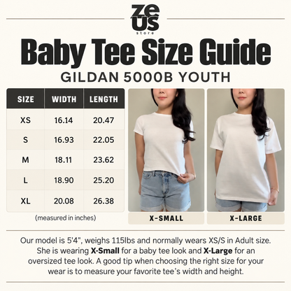 Baby Tee size guide