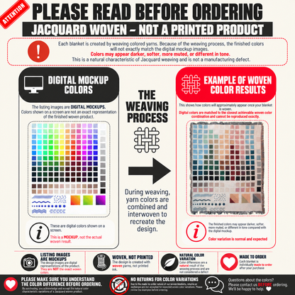 Woven blanket please read before ordering