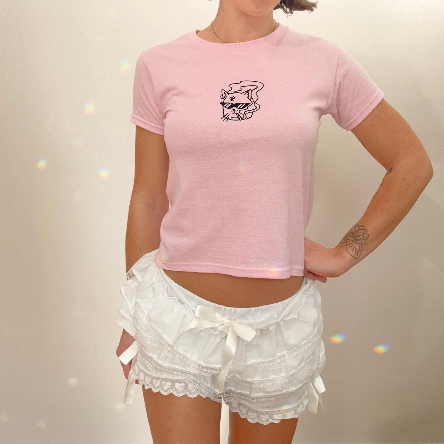 Smoking Cat Meme Baby Tee