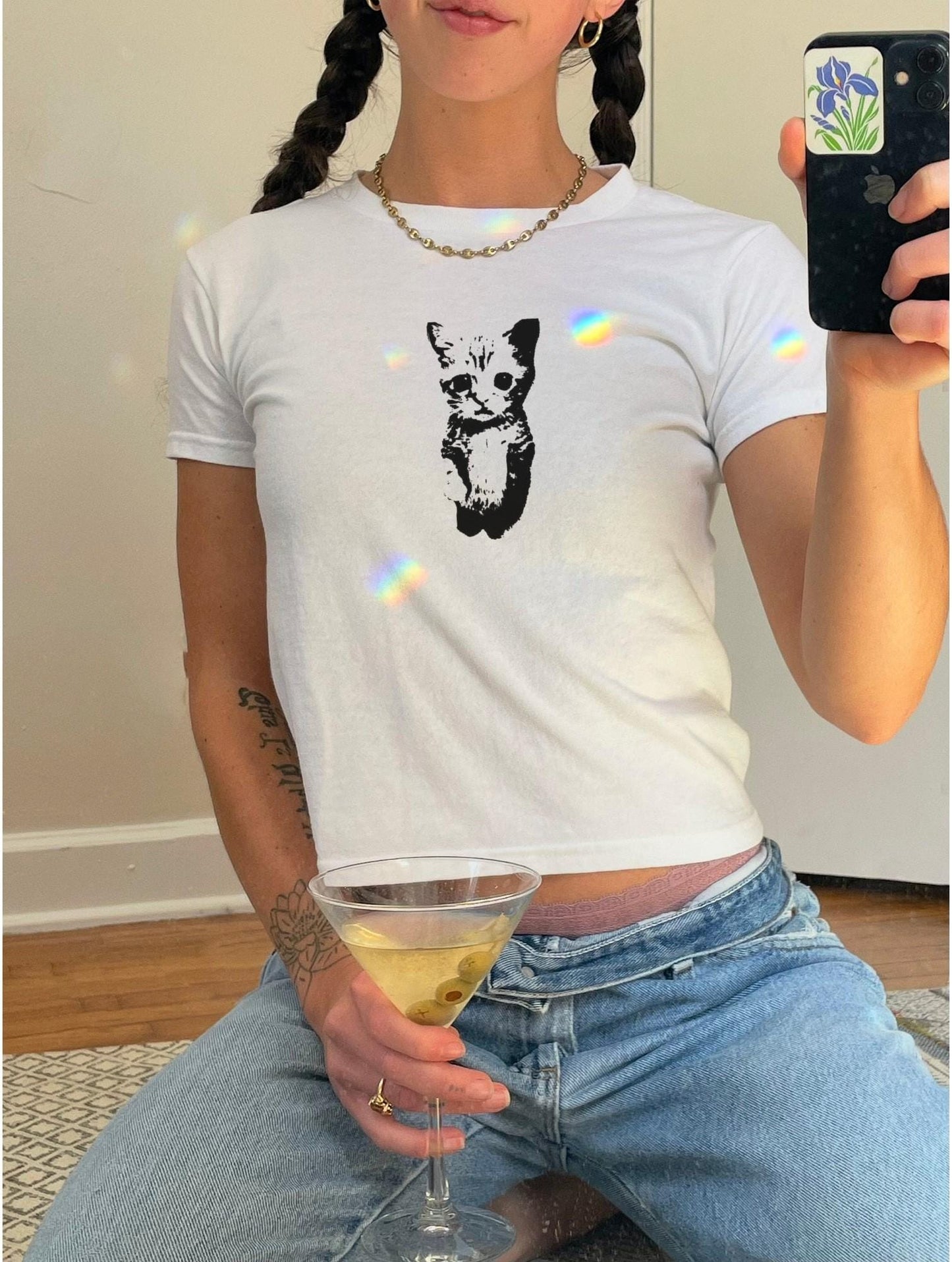 Silly Cat Meme Baby Tee