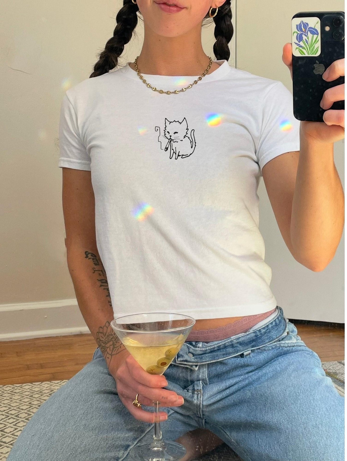 Smoking Cat Meme Baby Tee