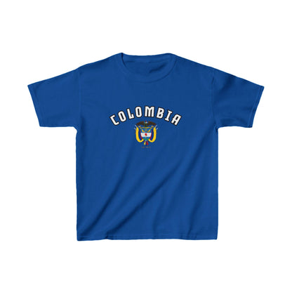 Black baby tee with arched Colombia text and crest graphic on the front
