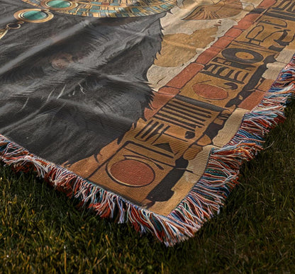 Ancient Egyptian Cat Woven Blanket