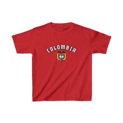 Black baby tee with arched Colombia text and crest graphic on the front
