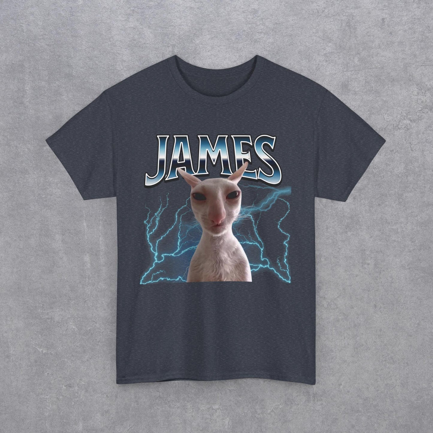 James Funny Cat Meme Unisex T-Shirt - Heavy Cotton Tee