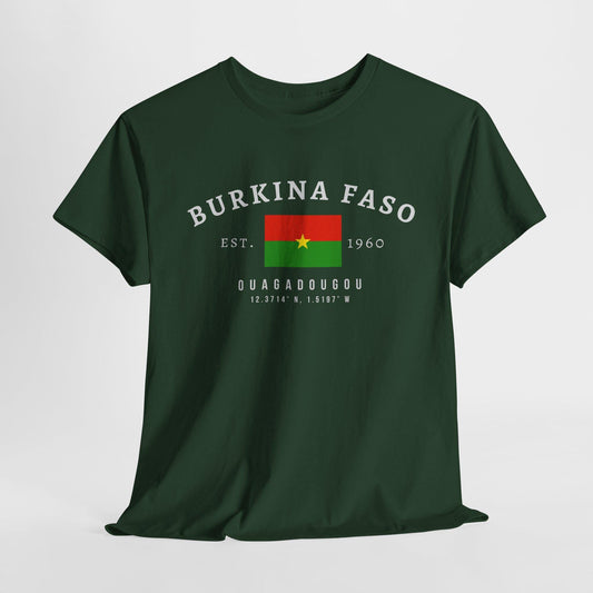 Burkina Faso Unisex T-Shirt, Burkina Flag Tee, Vintage Ouagadougou Shirt, African Streetwear Tee, Oversized Burkina Pride T-Shirt