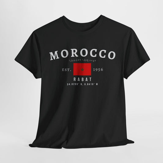 Morocco Unisex T-Shirt, المغرب Flag Tee, Vintage Casablanca Shirt, North African Streetwear Tee, Oversized Moroccan Pride Tee