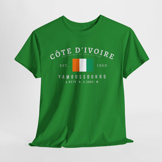 Ivory Coast Unisex T-Shirt, Côte d’Ivoire Flag Tee, Vintage Abidjan Shirt, West African Streetwear, Oversized Ivorian Pride Tee