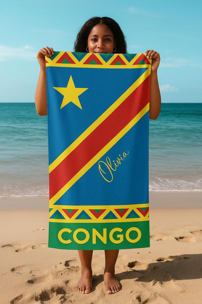 Congo Personalized Beach Towel