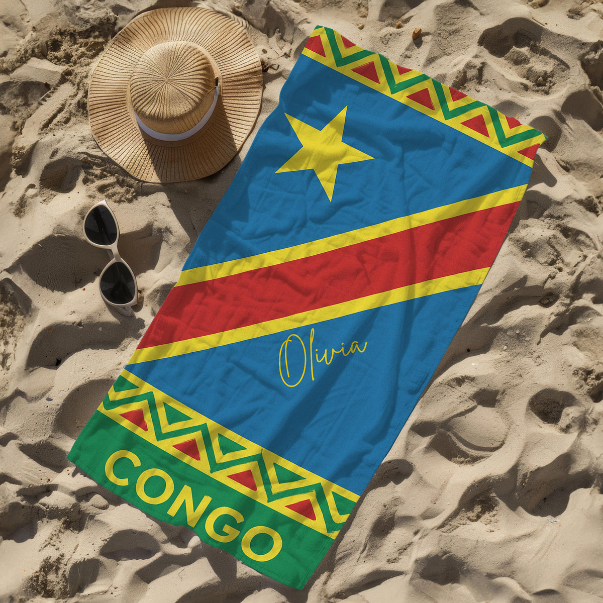 Congo Personalized Beach Towel