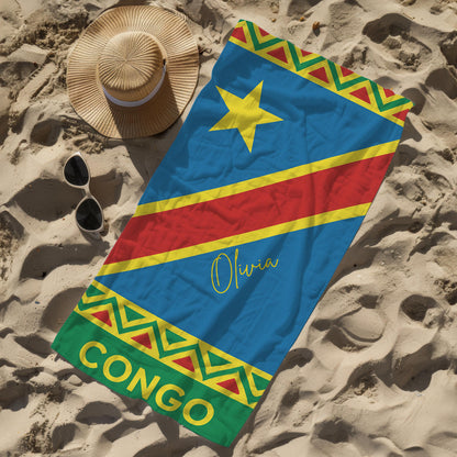 Congo Personalized Beach Towel