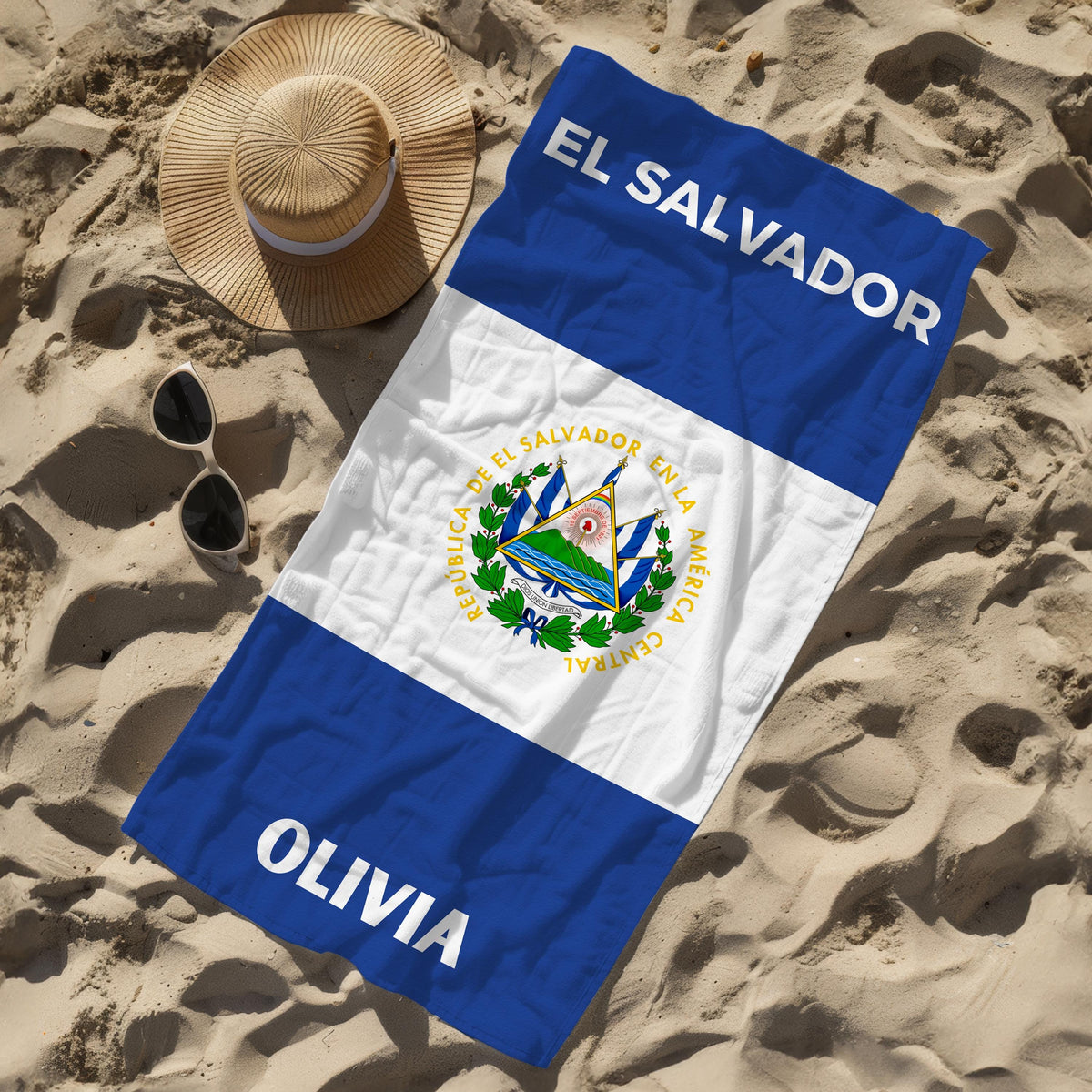 El Salvador Personalized Beach Towel