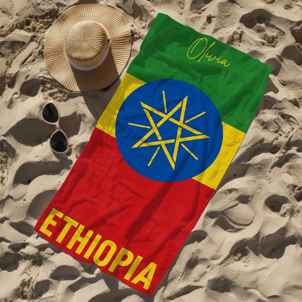 Ethiopia Personalized Beach Towel