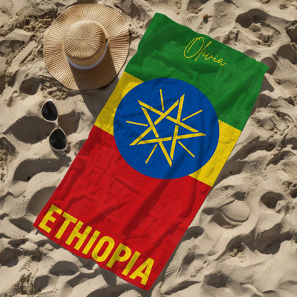 Ethiopia Personalized Beach Towel
