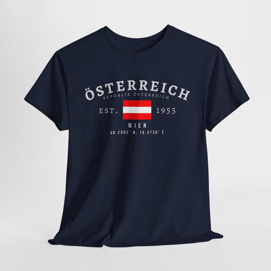 Austria Unisex T-Shirt, Österreich Flag Tee, Vintage Vienna Graphic Shirt, Austrian Pride Streetwear, Oversized Europe Country T-Shirt