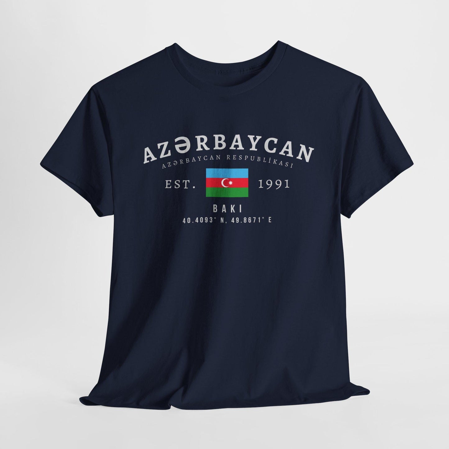 Azerbaijan Unisex T-Shirt, Azərbaycan Flag Tee, Vintage Baku Graphic Shirt, Caucasus Streetwear Top, Oversized Azerbaijani Pride Shirt
