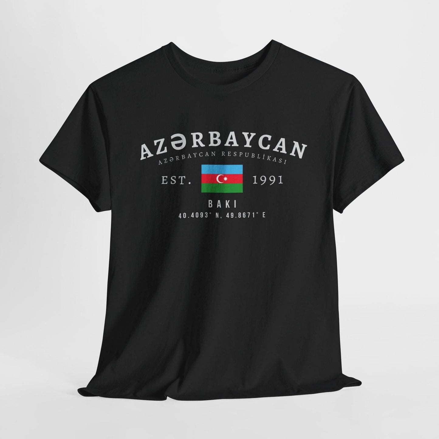 Azerbaijan Unisex T-Shirt, Azərbaycan Flag Tee, Vintage Baku Graphic Shirt, Caucasus Streetwear Top, Oversized Azerbaijani Pride Shirt