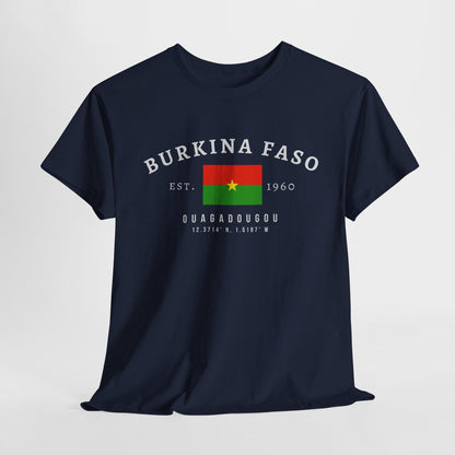 Burkina Faso Unisex T-Shirt, Burkina Flag Tee, Vintage Ouagadougou Shirt, African Streetwear Tee, Oversized Burkina Pride T-Shirt