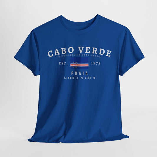 Cabo Verde Unisex T-Shirt, Cape Verde Flag Tee, Vintage Praia Graphic Shirt, African Island Streetwear Tee, Oversized Cape Verde Pride