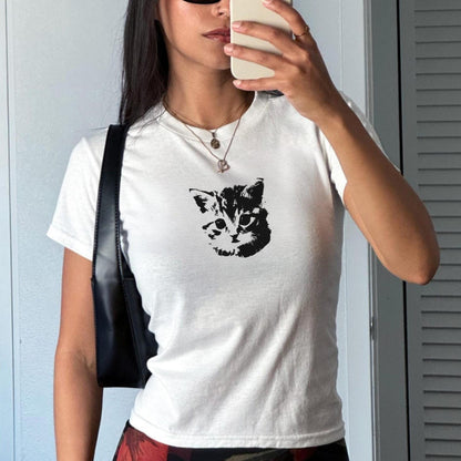 Kitty Meme Baby Tee, Cat Lover Shirt, Cat Person Gift, Gift for Mom, Funny Mom Tshirt