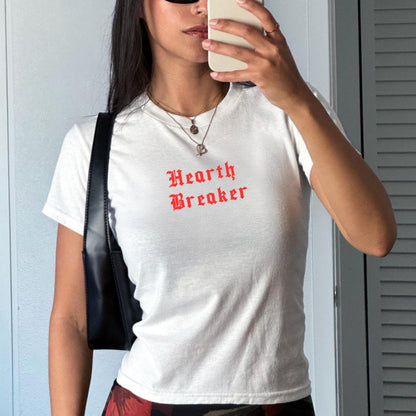 Heart Breaker Baby Tee, Vintage Shirt, Slogan Baby Tee Funny Baby Tee, Cute Baby, Coquette Bow Tee