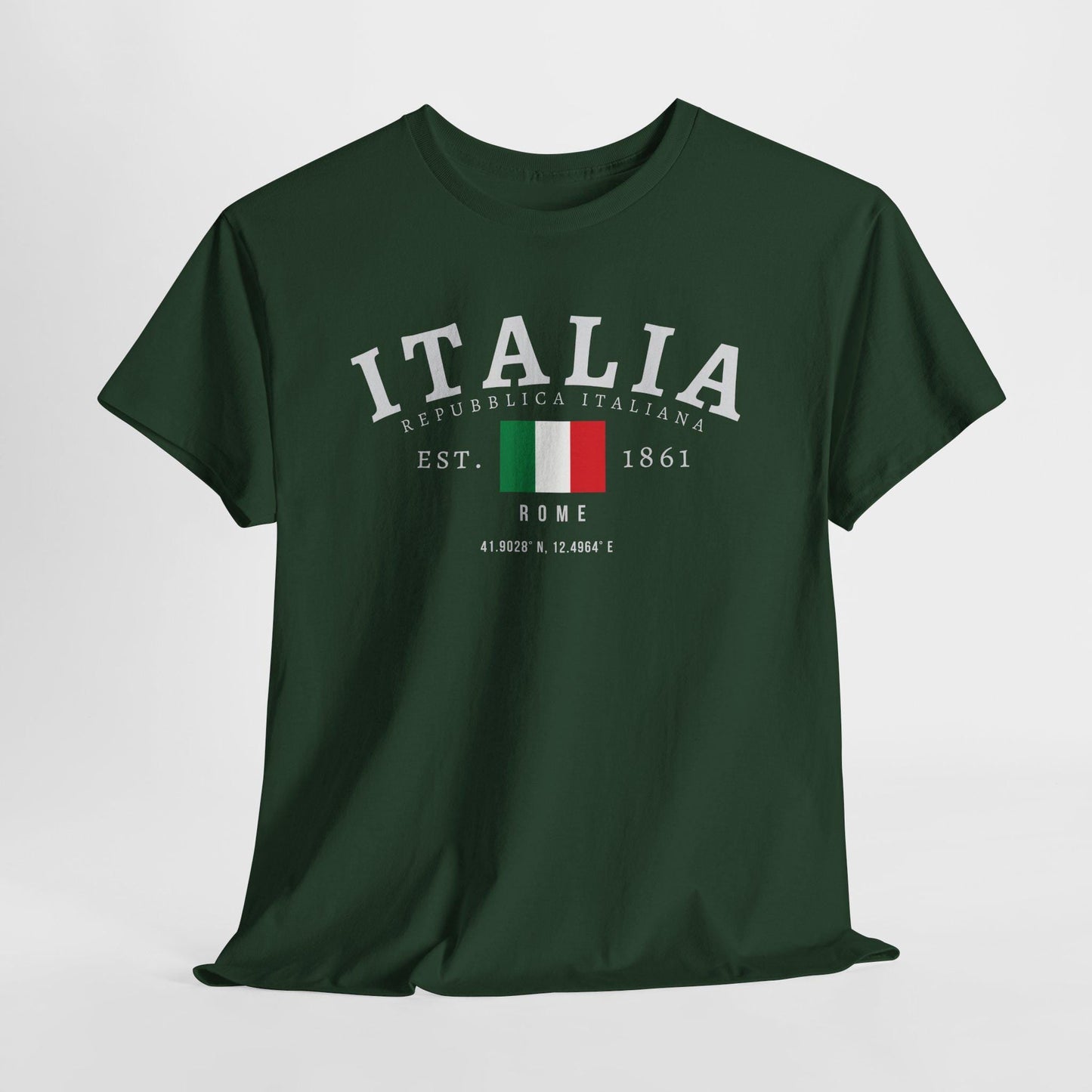 Italy Unisex T-Shirt, Italia Flag Tee, Vintage Rome Graphic Shirt, Italian Streetwear Tee, Oversized Italian Pride Tee