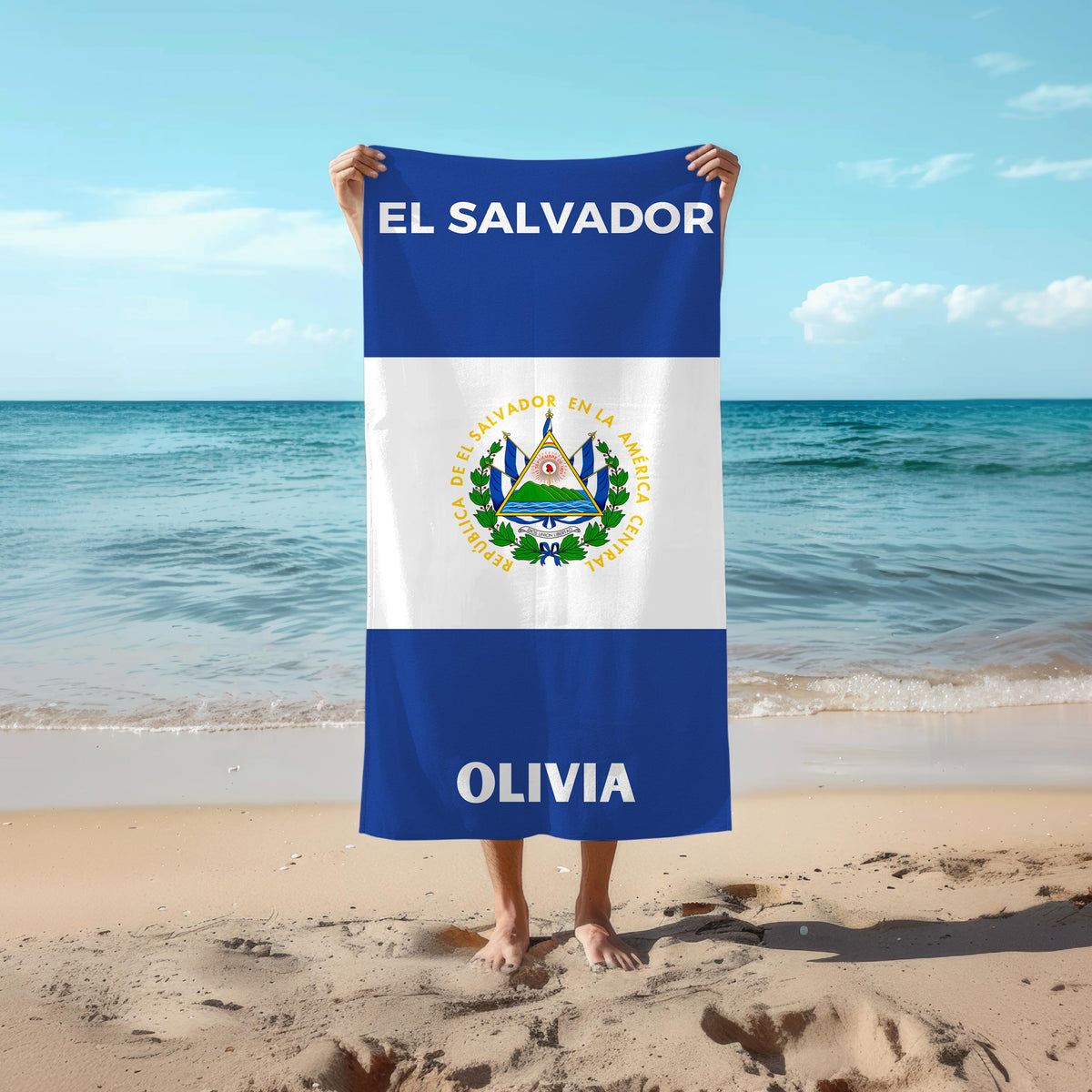 El Salvador Personalized Beach Towel