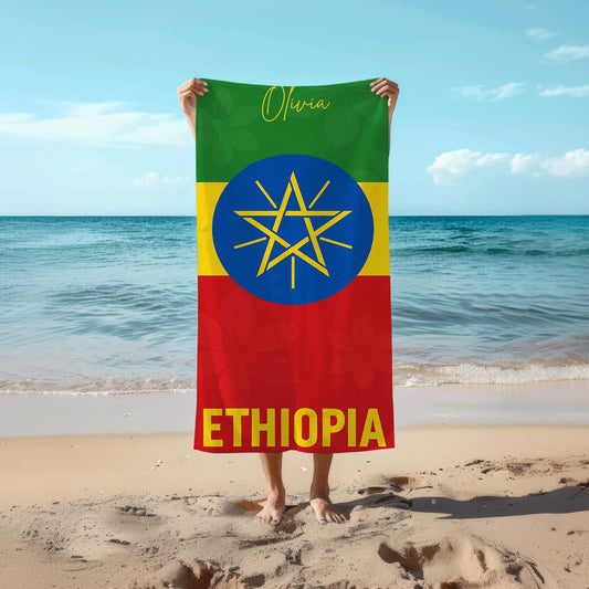Ethiopia Personalized Beach Towel