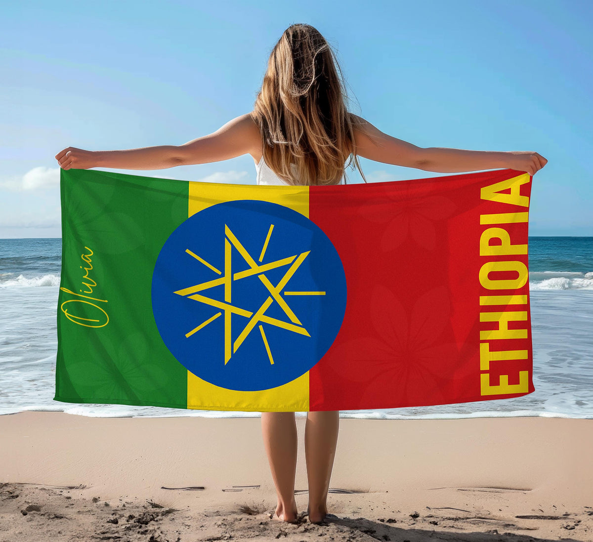 Ethiopia Personalized Beach Towel